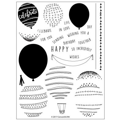Concord & 9th Happy Balloons Clear Stamp Set