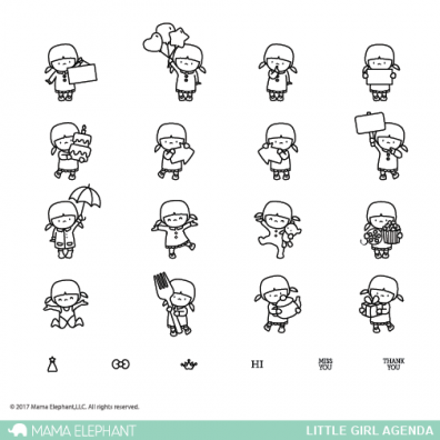 Mama Elephant Clear Stamps - Little Girl Agenda