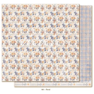 Denim & Friends - Floral Mønsterpapir fra Maja Design