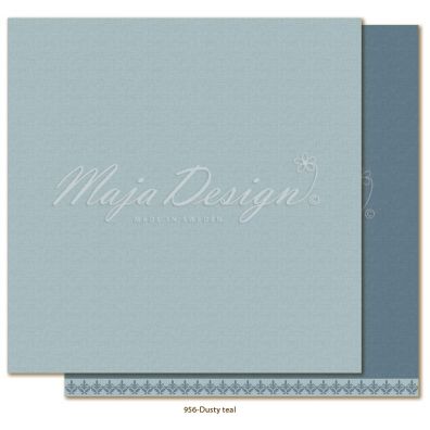 Monochromes - Shades of Winterdays Dusty teal Mønsterpapir fra Maja Design