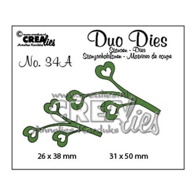 Crealies Duo Dies - Grene Med hjerter 2