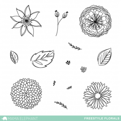 Mama Elephant Clear Stamps - Freestyle Florals