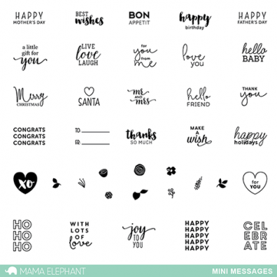 Mama Elephant Clear Stamps - Mini Messages
