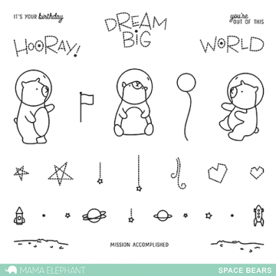 Mama Elephant Clear stamps - Space Bears