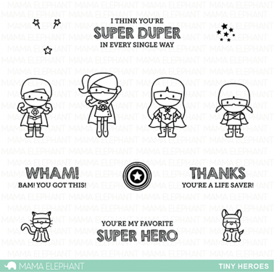 Mama Elephant Clear Stamps - Tiny Heroes
