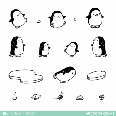 Mama Elephant Clear Stamps - Arctic Penguins