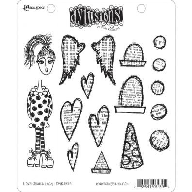 Dylusions Cling Stamps - Love Struck Lucy