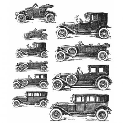 Tim Holtz Cling Stamp - Vintage Auto