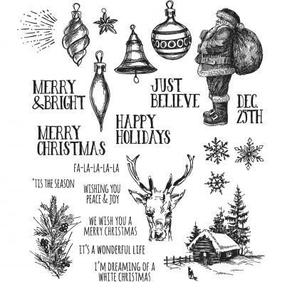 Tim Holtz Cling Stamps - Holiday Drawings
