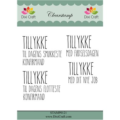 Dixi Craft Clear Stamp - Tillykke med fødselsdagen