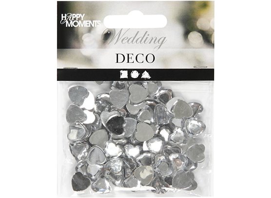 Hjerte Rhinsten - Sølv - 252 stk