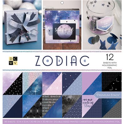 Zodiac DCWV Double-Sided 12x12" Cardstock Stack
