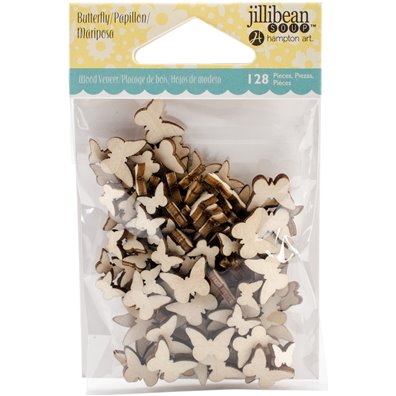Jillibean Soup Wood Veneer Shaker Filler - Butterflies