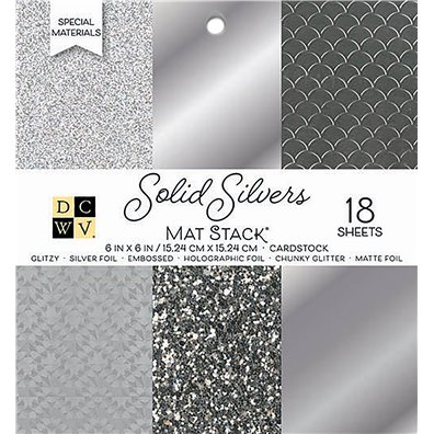 Solid Silvers DCWV Single-Sided 6x6" Cardstock Stack