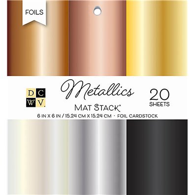 Metallics Foil Solid DCWV Single-Sided 6x6" Cardstock Stack