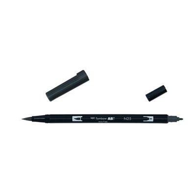 Tombow Dual Brush Pen - N25 Lamp Black