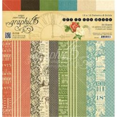 Graphic 45 Off to the Races Patterns & Solids 12x12 Paperpad