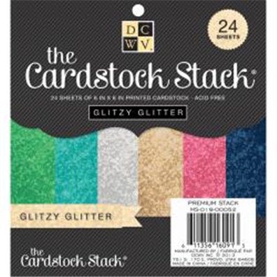 Glitzy Glitter DCWV Single-Sided 6x6" Cardstock Stack