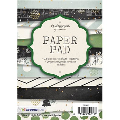 Studio Light blok A6 - Sorte jule mønstre