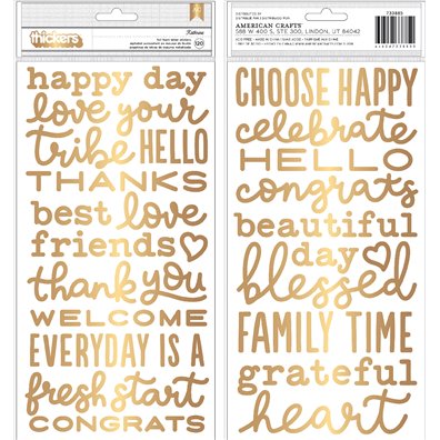 Thickers - Kathrine Gold Foil Foam Phrase Stickers