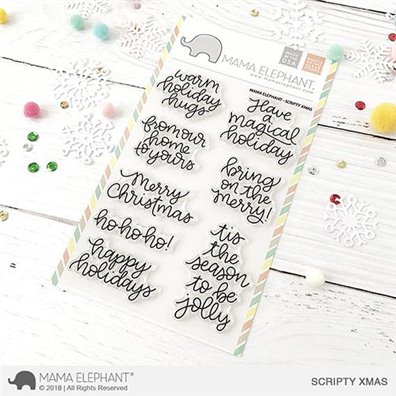 Mama Elephant Clear Stamps - Scripty Xmas