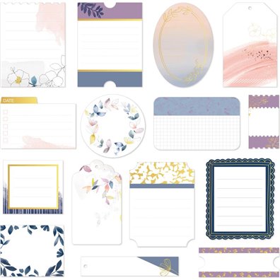 Indigo Hills 2 Cardstock Journaling Spots Ephemera Die-cuts w/ Gold Foil Accents fra Pinkfresh Studio