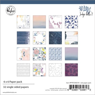Pinkfresh Studio Indigo Hills 2 6x6 Single Sided Paper Pack