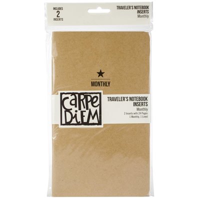 Carpe Diem Traveler's Notebook Inserts - Monthly / Lined - 2 stk