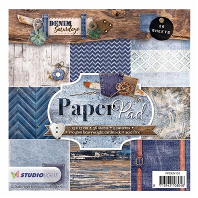 Studiolight Denim Saturdays Blå Paperpad 6x7