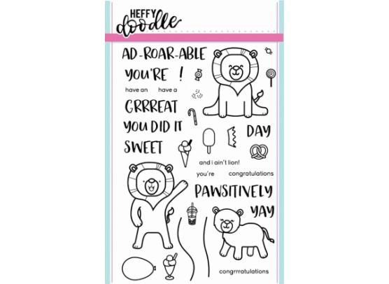 Heffy Doodle Ad-roar-able Lions stempel og dies sampak