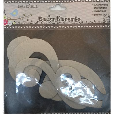 Chipboard Ornamenter 3 stk