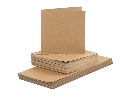 Add On Januar - Kort & Kuverter 15x15cm 50 sæt - Kraft