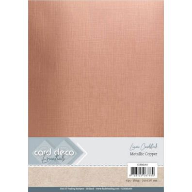 Card Deco Essentials - Linen Cardstock - Metallic Rose Gold