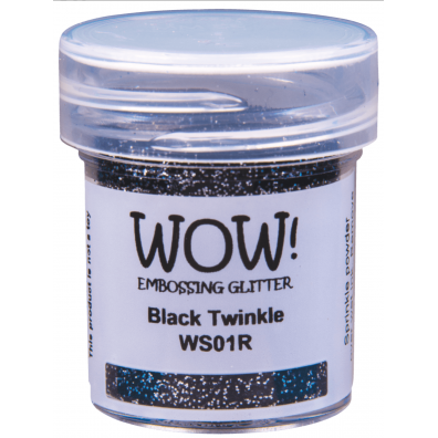 Wow Embossing pulver - Black Twinkle Embossing Glitter