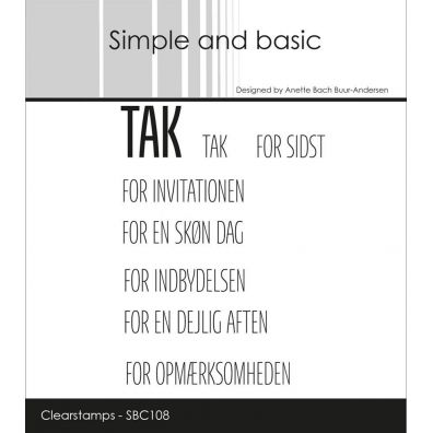 Simple and Basic stempler - Dansk Tekst - Hurra, skål mm.