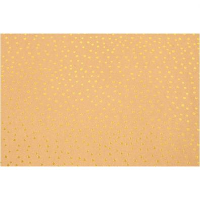 Add on September - Læderpapir - Lys Brun m. Guld Folie - ca. 25 x 20 cm