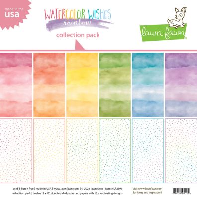 Lawn Fawn - Watercolor Wishes Rainbow 12x12 Collection Pack