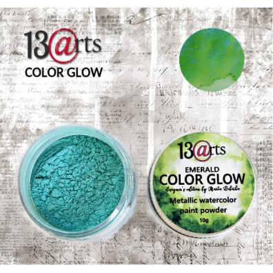 Color Glow - Emerald - Metallic Watercolor Paint Powder 10g fra 13arts