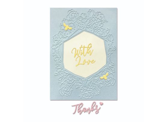 Sizzix Impresslits A2 - Frame - Floral Hexagon by Jen Long