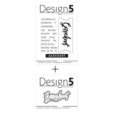 Design 5 Clear Stamp og die - LImited Edition Gavekort sæt