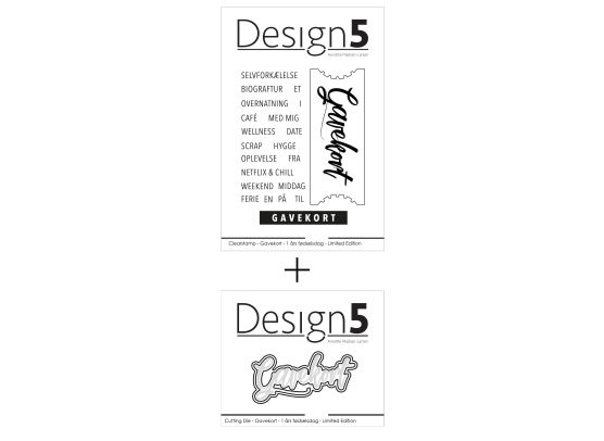 Design 5 Clear Stamp og die - LImited Edition Gavekort sæt