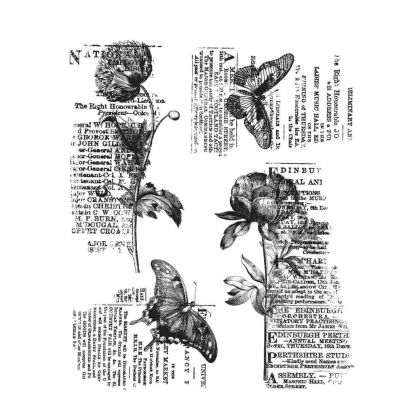 Stampers Anonymous - Botanic Collage Cling Stamp by Tim Holtz