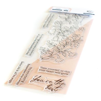 High Quality Photopolymer Clear Stamps - Wildflower Slimline by Pink Fresh