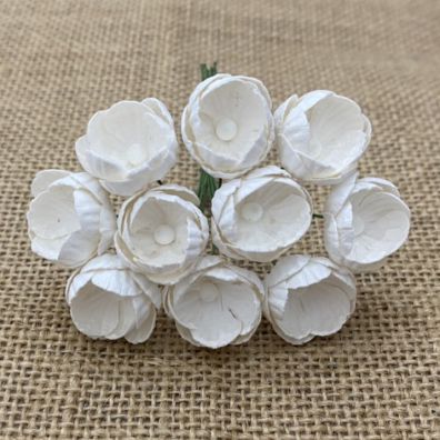 Add on September - 50 White Mulberry Paper Buttercups 25 mm