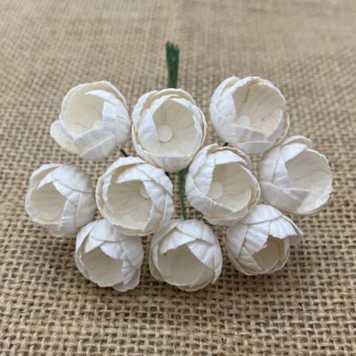 Add on September - 50 Ivory Mulberry Paper Buttercups 25 mm