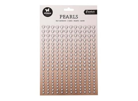 Studio Light - Selvklæbende hjerte Halvperler sølv