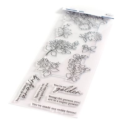 High Quality Photopolymer Clear Stamps - Dahlia Slimline by Pink Fresh