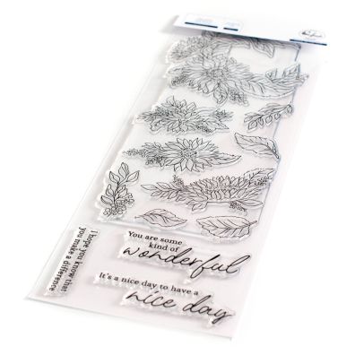 High Quality Photopolymer Clear Stamps - Sunflowers Slimline by Pink Fresh