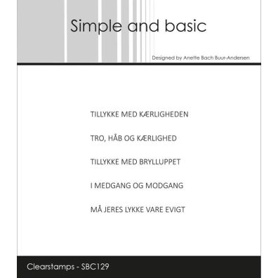 Simple and Basic clearstamp - Små Danske Tekster - Bryllup