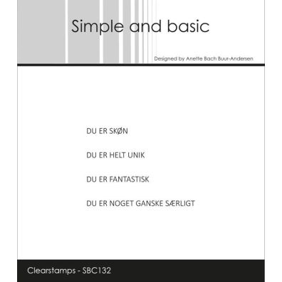 Simple and Basic clearstamp - Små Danske Tekster - Du Er